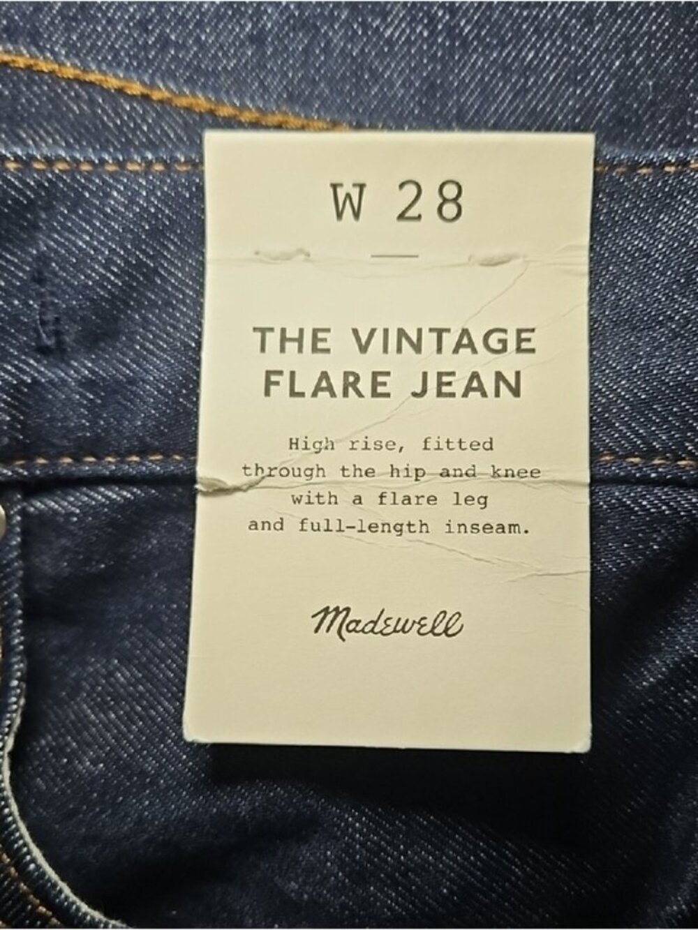 Madewell The Vintage Flare Jean New Size 28 High Rise Dark Rinse Wash Women's - Picture 9 of 12